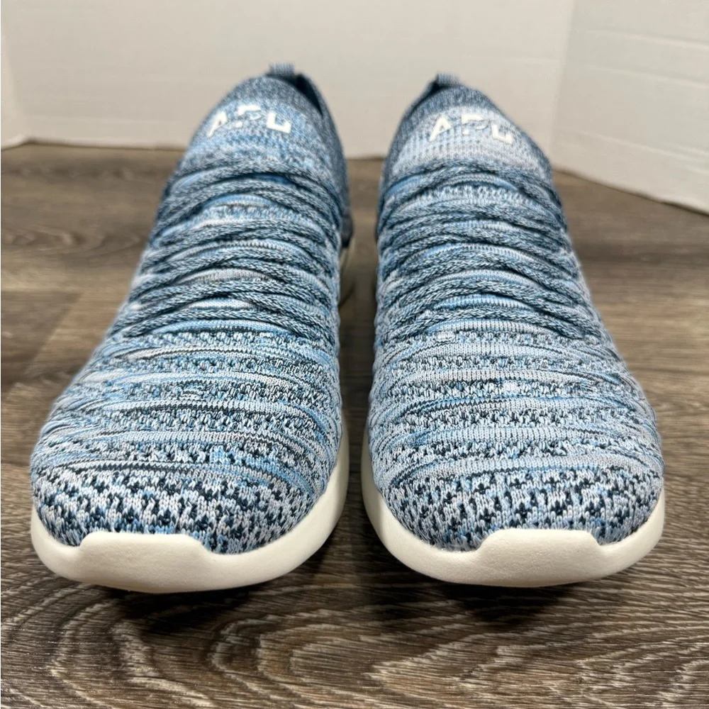 Light Blue Knit Slip-On Men's Sneakers - Unbranded - Picture 2 of 7